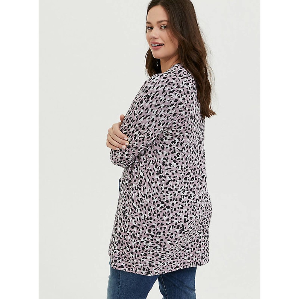 NWT Torrid Pink Leopard Cardigan Size: 1X (14/16) - Picture 2 of 4